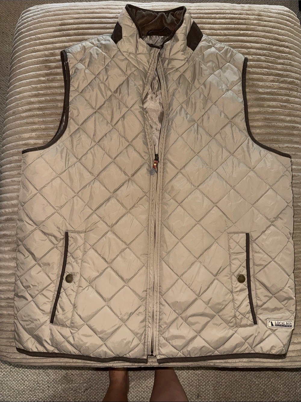 Local Boy Quilted Khaki Men's Vest